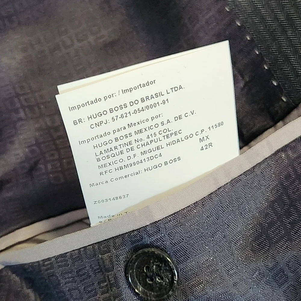 New Hugo Boss Pasini2 Movie2 Grey Virgin Wool Blazer Suit Jacket 42R Flaw